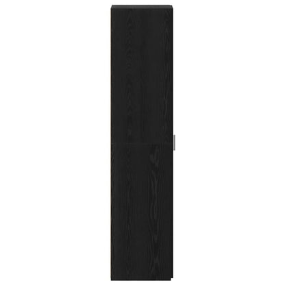vidaXL Highboard noir aspect chêne 40 x 42,5 x 185 cm