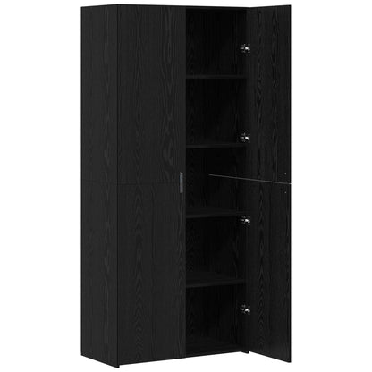 vidaXL Highboard 2 pcs Schwarz Eichen-Optik 80 x 42 x 185 cm