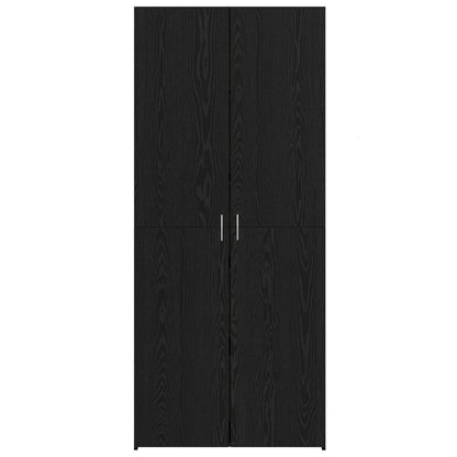 vidaXL Highboard 2 pcs Schwarz Eichen-Optik 80 x 42 x 185 cm