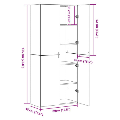 vidaXL Highboard 2 pcs Schwarz Eichen-Optik 80 x 42 x 185 cm