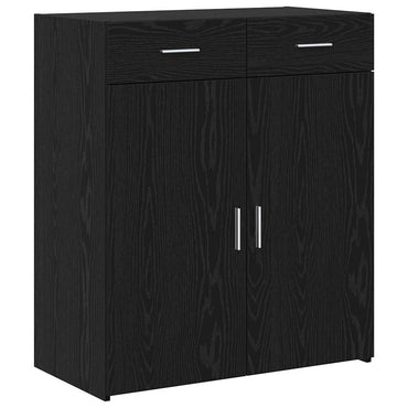 vidaXL Meuble de salle de bain noir aspect chêne 80 x 42,5 x 93,5 cm