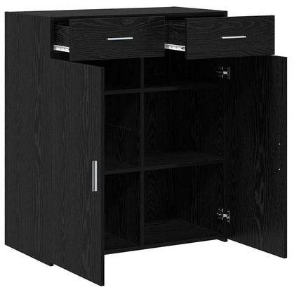vidaXL Meuble de salle de bain noir aspect chêne 80 x 42,5 x 93,5 cm