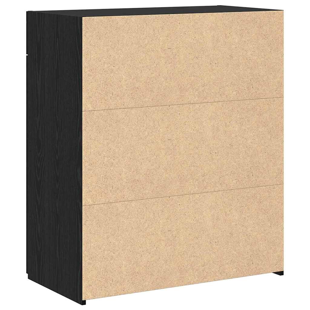 vidaXL Meuble de salle de bain noir aspect chêne 80 x 42,5 x 93,5 cm