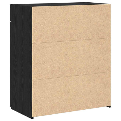 vidaXL Meuble de salle de bain noir aspect chêne 80 x 42,5 x 93,5 cm