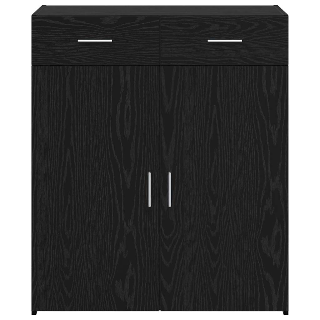 vidaXL Meuble de salle de bain noir aspect chêne 80 x 42,5 x 93,5 cm