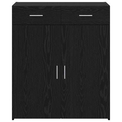 vidaXL Meuble de salle de bain noir aspect chêne 80 x 42,5 x 93,5 cm