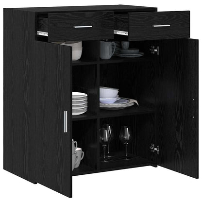 vidaXL Meuble de salle de bain noir aspect chêne 80 x 42,5 x 93,5 cm