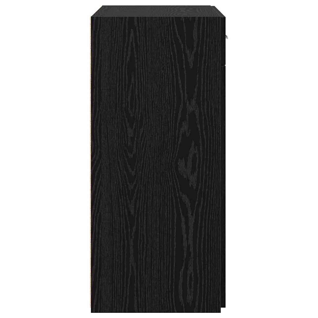 vidaXL Meuble de salle de bain noir aspect chêne 80 x 42,5 x 93,5 cm