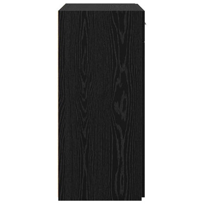vidaXL Meuble de salle de bain noir aspect chêne 80 x 42,5 x 93,5 cm