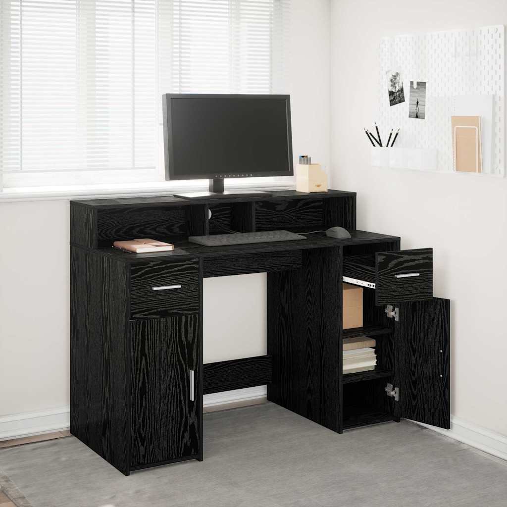 vidaXL Schreibtisch Schwarze Eiche 120 x 55 x 91 cm Holzwerkstoff