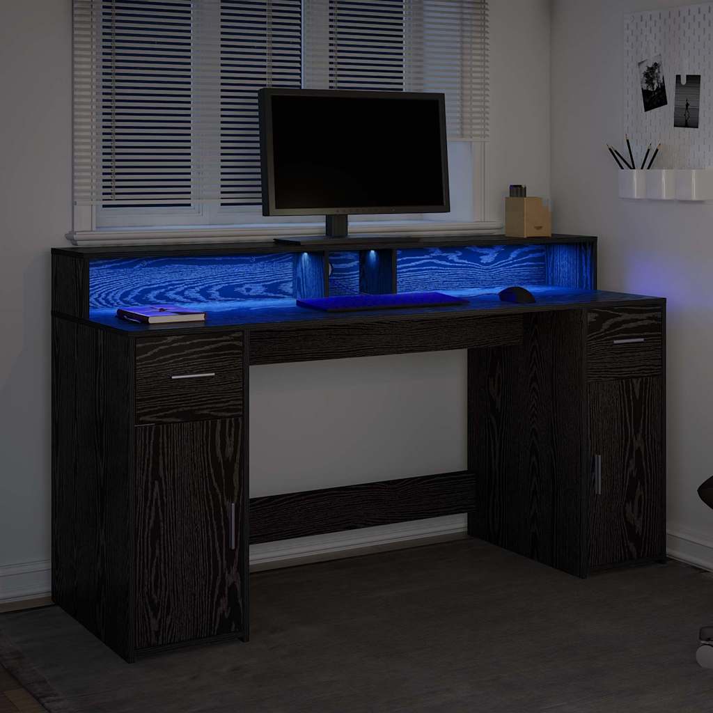 vidaXL Schreibtisch Schwarze Eiche 160 x 55 x 91 cm Holzwerkstoff