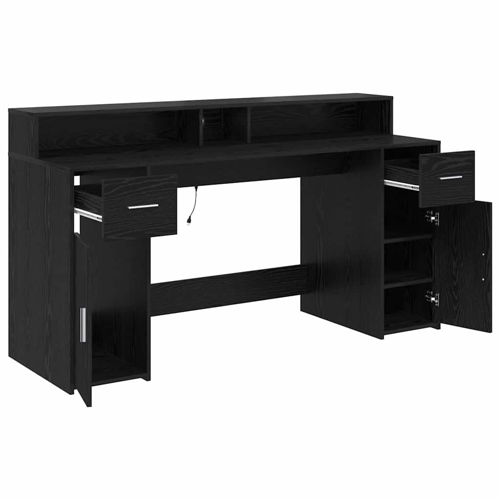 vidaXL Schreibtisch Schwarze Eiche 160 x 55 x 91 cm Holzwerkstoff