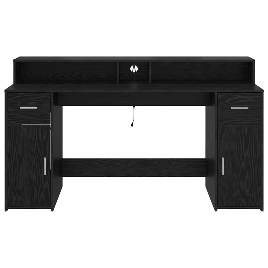 vidaXL Schreibtisch Schwarze Eiche 160 x 55 x 91 cm Holzwerkstoff