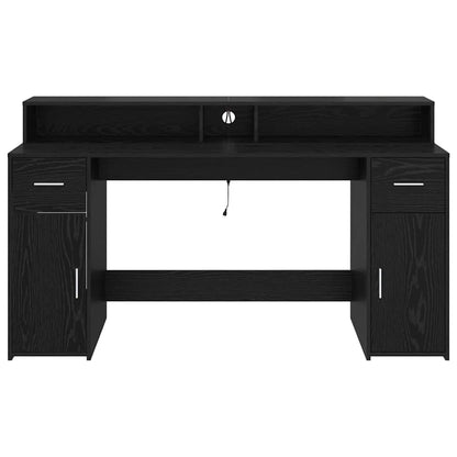 vidaXL Schreibtisch Schwarze Eiche 160 x 55 x 91 cm Holzwerkstoff