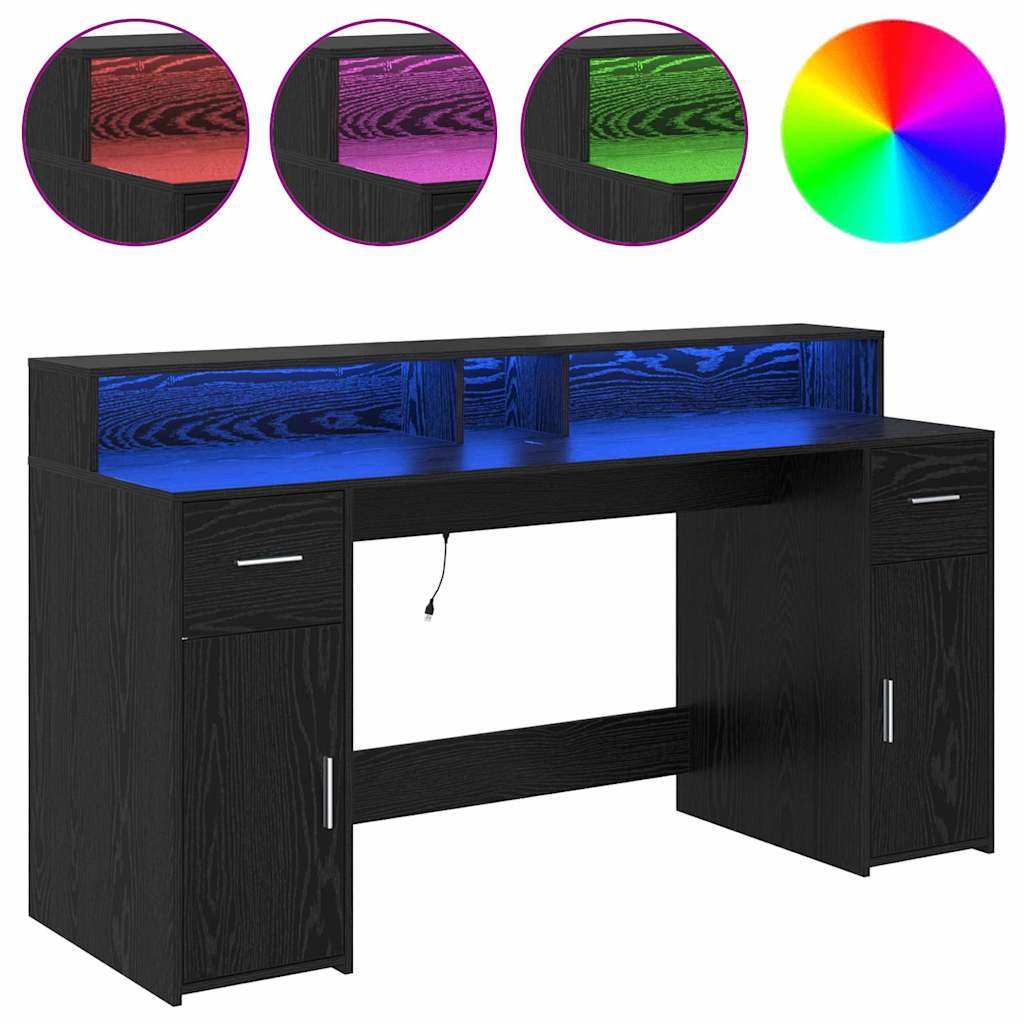 vidaXL Schreibtisch Schwarze Eiche 160 x 55 x 91 cm Holzwerkstoff
