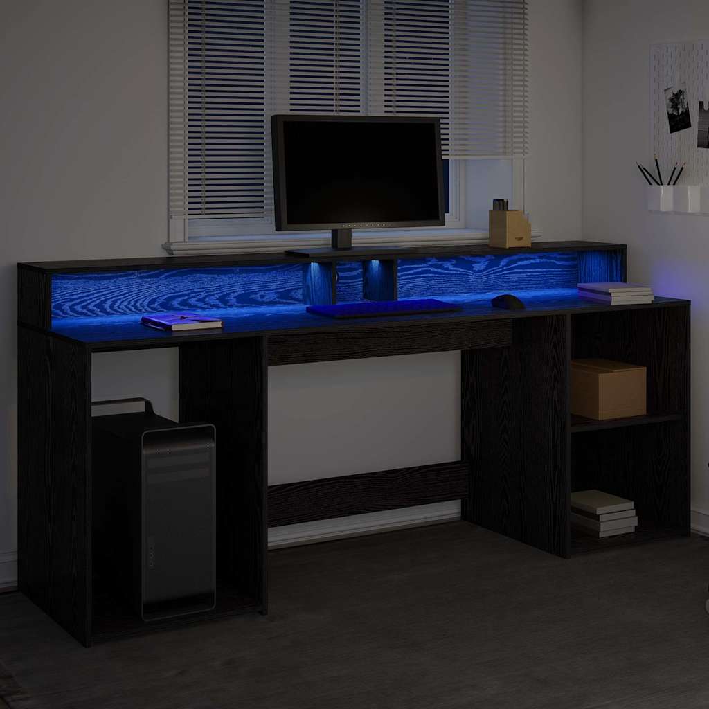 Schreibtisch Schwarze Eiche 200 x 55 x 91 cm Holzwerkstoff