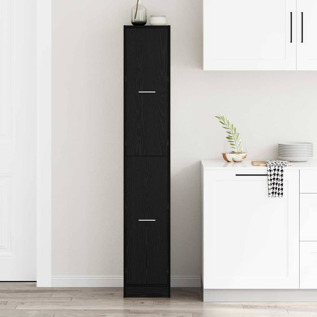 vidaXL Apothekerschrank Schwarz Eichen-Optik 30 x 41 x 174.5 cm
