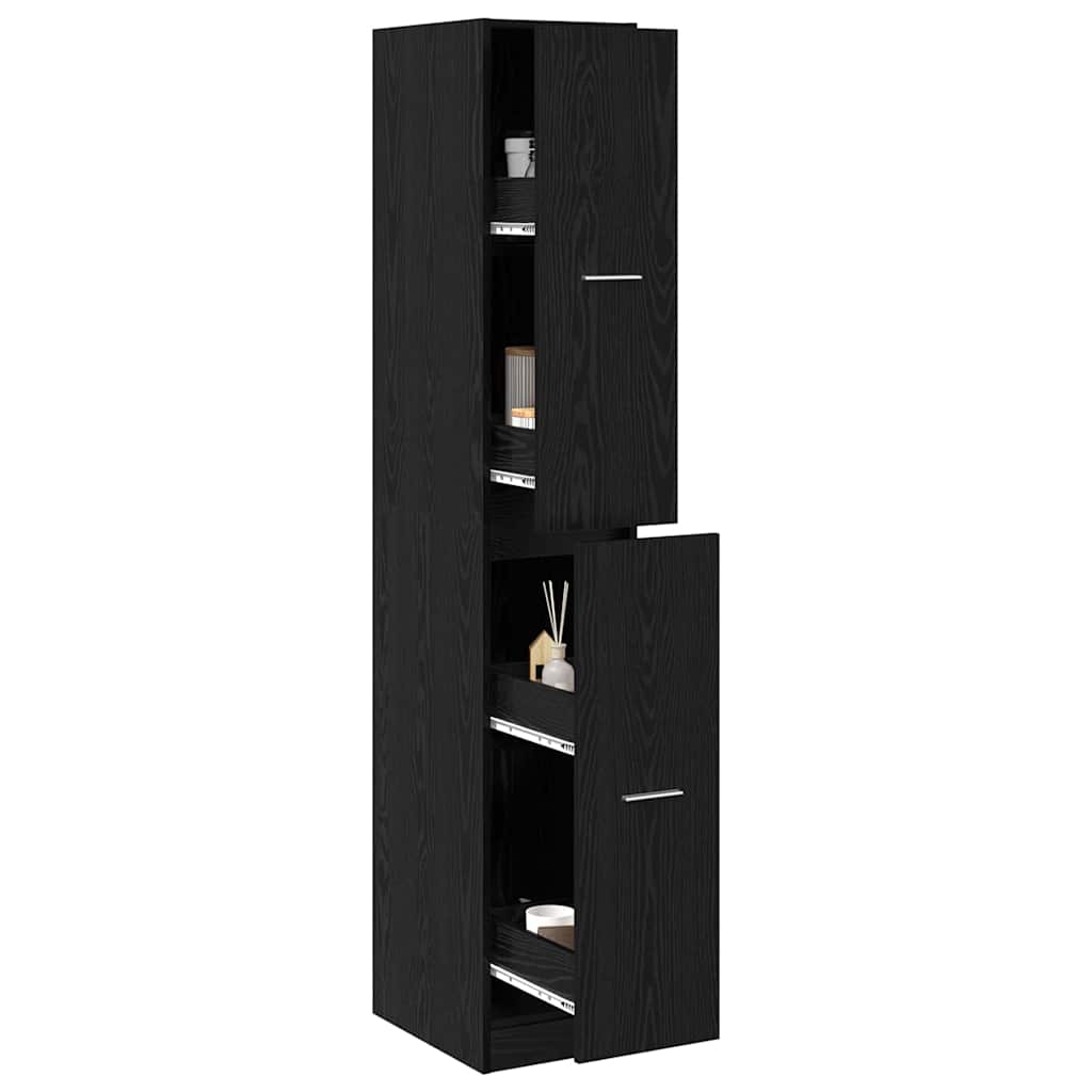 vidaXL Apothekerschrank Schwarz Eichen-Optik 30 x 41 x 174.5 cm