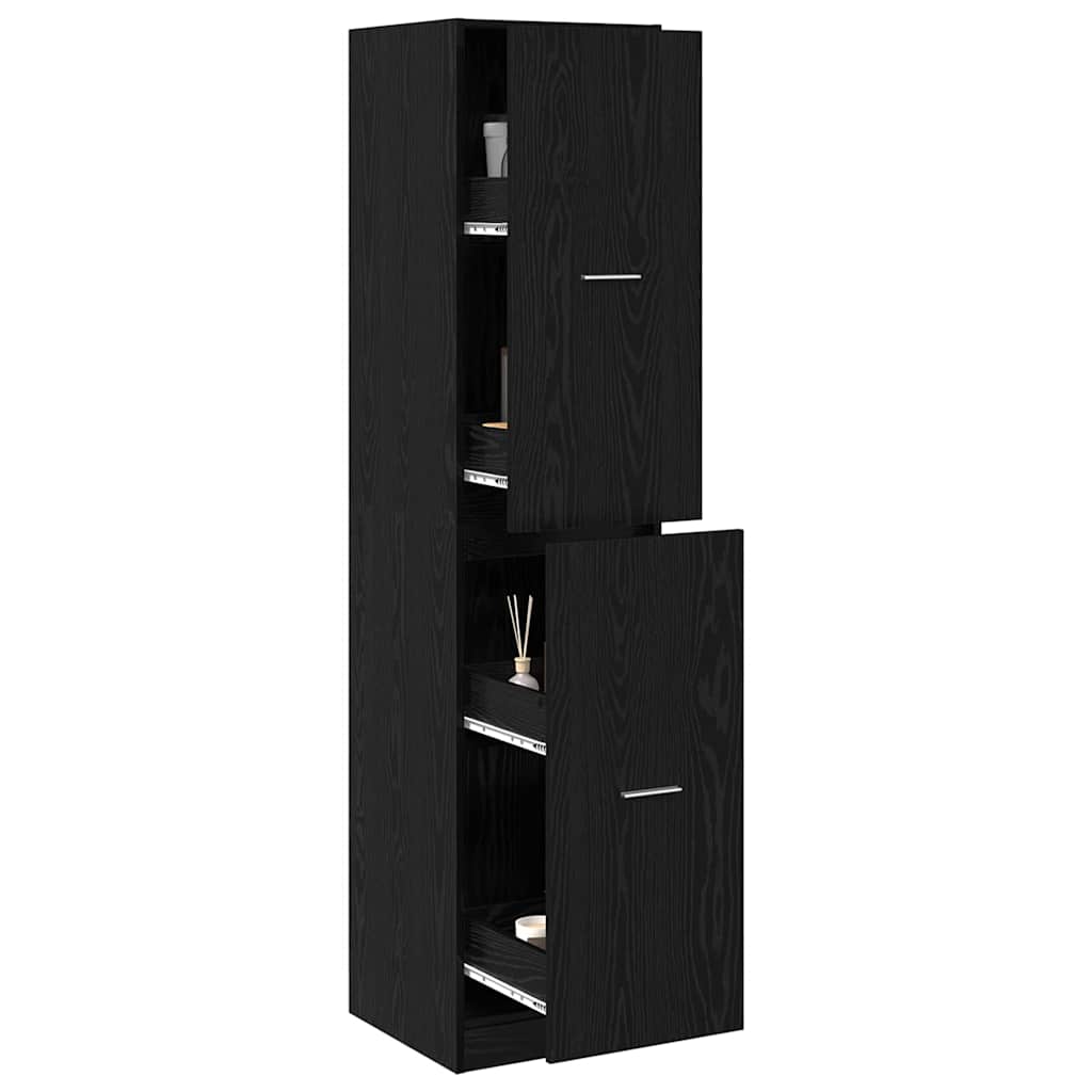 vidaXL Apothekerschrank Schwarz Eichen-Optik 40 x 41 x 174.5 cm