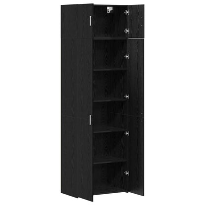 vidaXL Meuble de rangement 3 pcs Noir aspect chêne