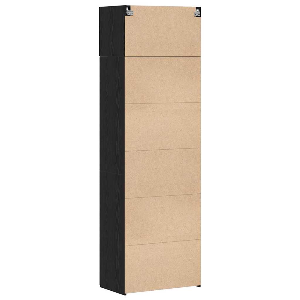 vidaXL Meuble de rangement 3 pcs Noir aspect chêne