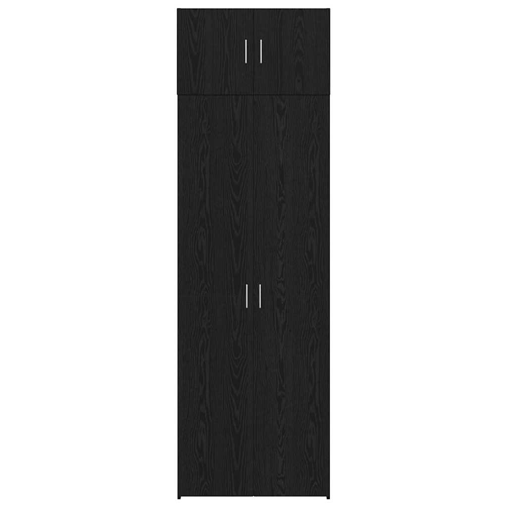 vidaXL Meuble de rangement 3 pcs Noir aspect chêne