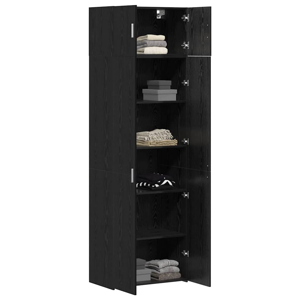 vidaXL Meuble de rangement 3 pcs Noir aspect chêne