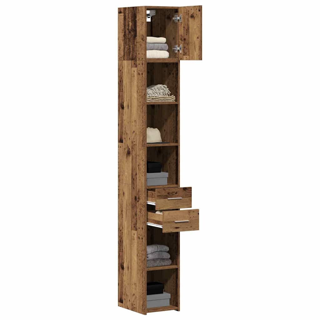 vidaXL Aufbewahrungsschrank 2 pcs Altholz 30 x 42,5 x 225 cm