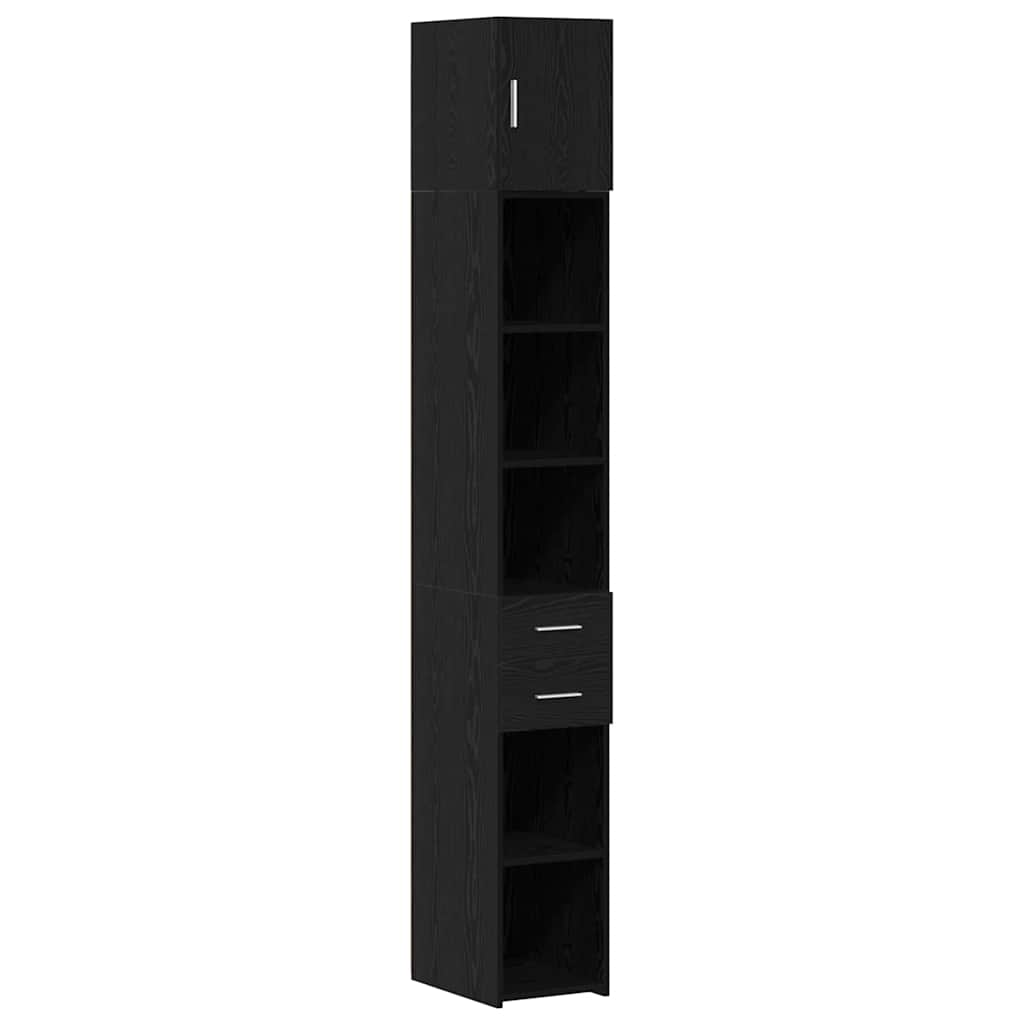 vidaXL Meuble de rangement à tiroirs 2 pcs Noir aspect chêne
