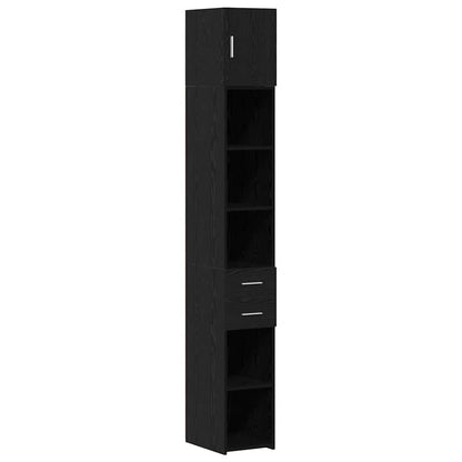 vidaXL Meuble de rangement à tiroirs 2 pcs Noir aspect chêne