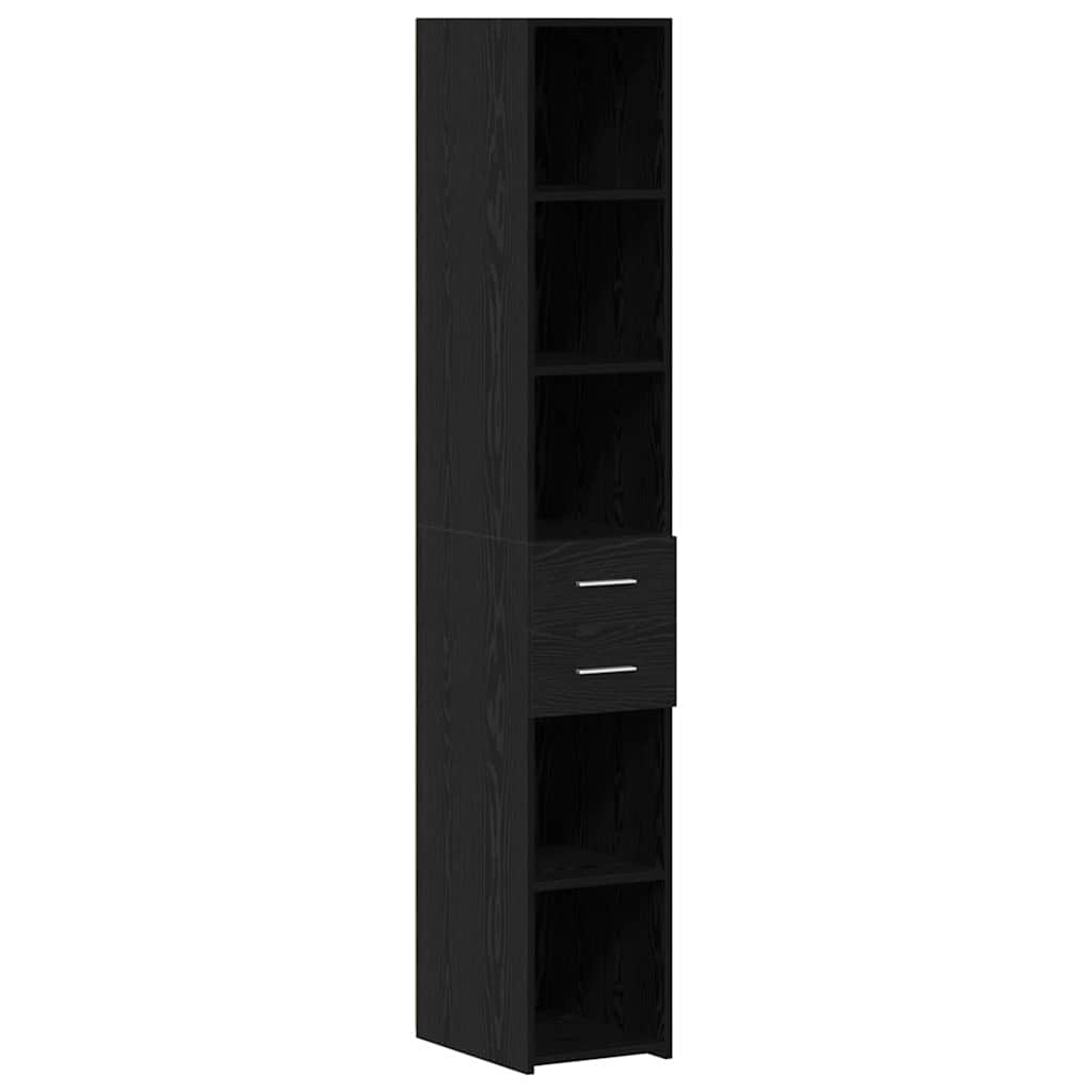 vidaXL Meuble de rangement à tiroirs 2 pcs Noir aspect chêne