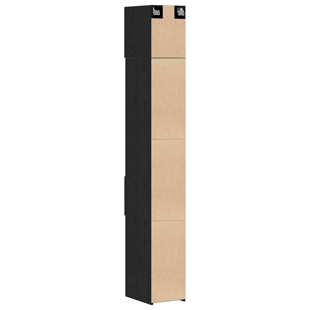 vidaXL Meuble de rangement à tiroirs 2 pcs Noir aspect chêne