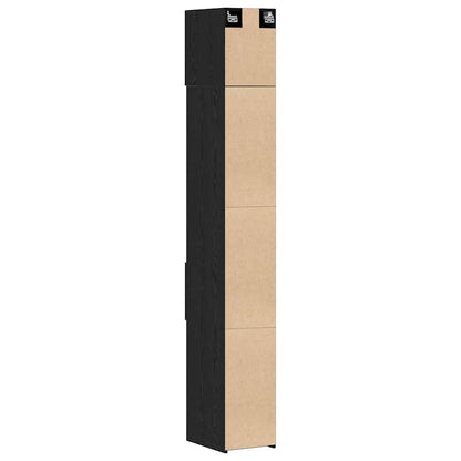 vidaXL Meuble de rangement à tiroirs 2 pcs Noir aspect chêne