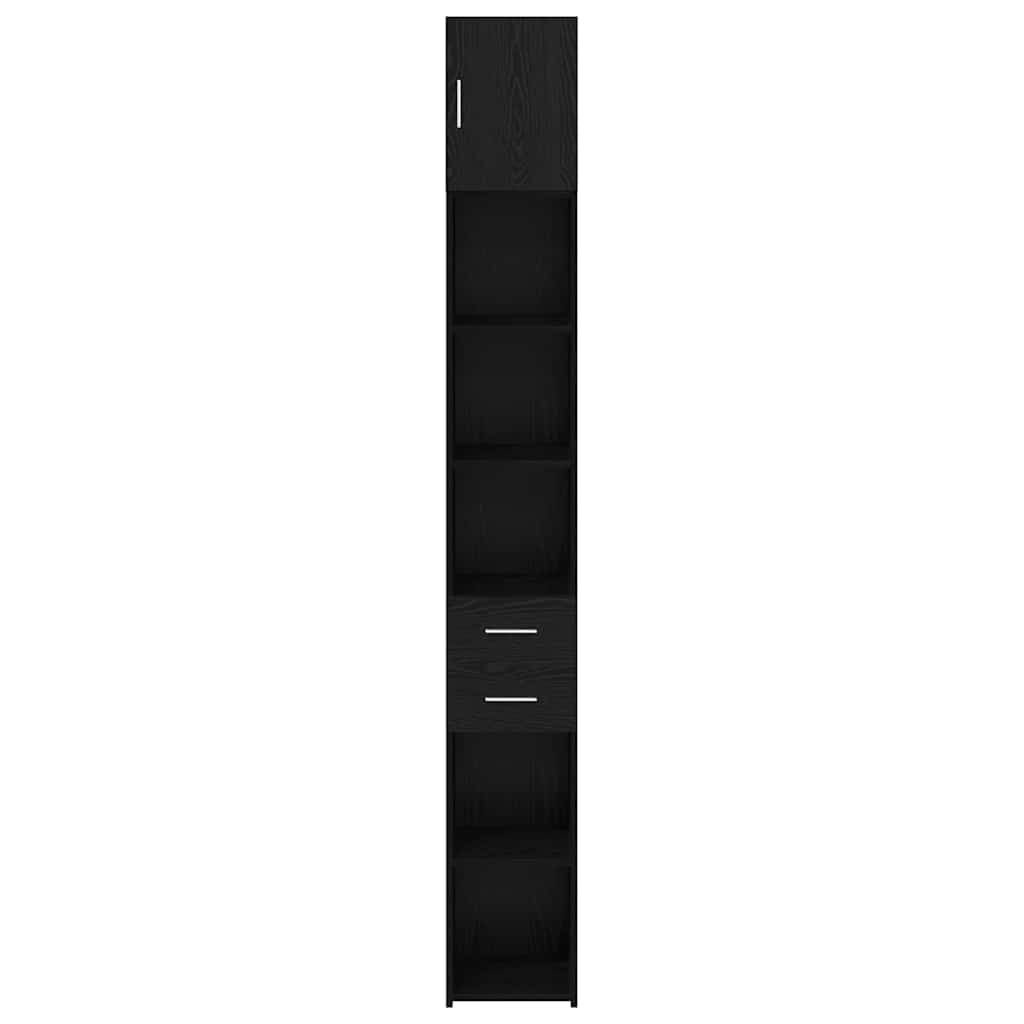vidaXL Meuble de rangement à tiroirs 2 pcs Noir aspect chêne