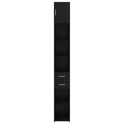 vidaXL Meuble de rangement à tiroirs 2 pcs Noir aspect chêne
