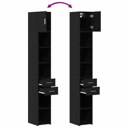 vidaXL Meuble de rangement à tiroirs 2 pcs Noir aspect chêne