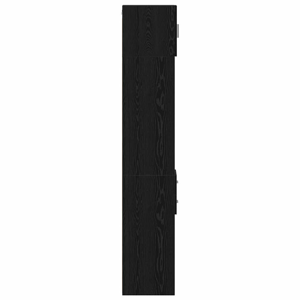 vidaXL Meuble de rangement à tiroirs 2 pcs Noir aspect chêne