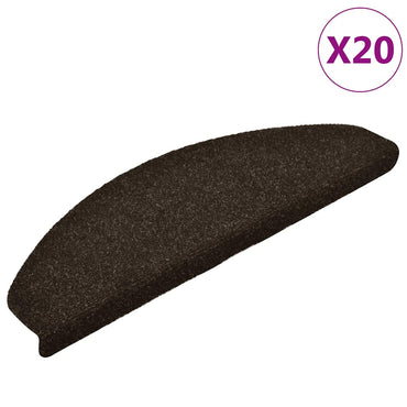 vidaXL Stufenmatten Selbstklebend 20 Stk. 65x21x4 cm Dunkelbraun Halbrund Groß