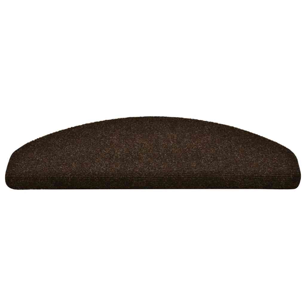 vidaXL Stufenmatten Selbstklebend 20 Stk. 65x21x4 cm Braun Halbrund Groß