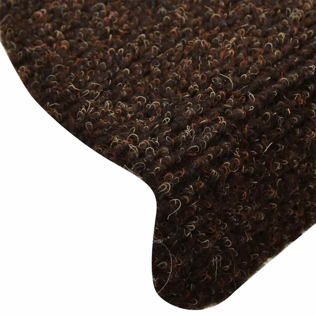vidaXL Stufenmatten Selbstklebend 20 Stk. 65x21x4 cm Braun Halbrund Groß