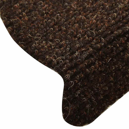 vidaXL Stufenmatten Selbstklebend 20 Stk. 65x21x4 cm Braun Halbrund Groß