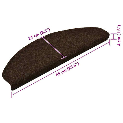 vidaXL Stufenmatten Selbstklebend 20 Stk. 65x21x4 cm Braun Halbrund Groß