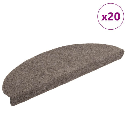 vidaXL Stufenmatten Selbstklebend 20 Stk. 65x21x4 cm Beige Halbrund Groß