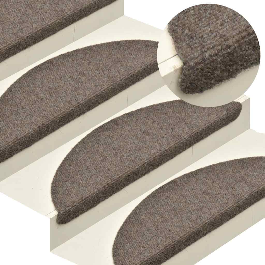 vidaXL Stufenmatten Selbstklebend 20 Stk. 65x21x4 cm Beige Halbrund Groß