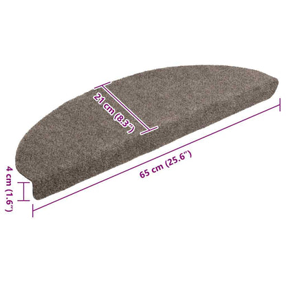 vidaXL Stufenmatten Selbstklebend 20 Stk. 65x21x4 cm Beige Halbrund Groß