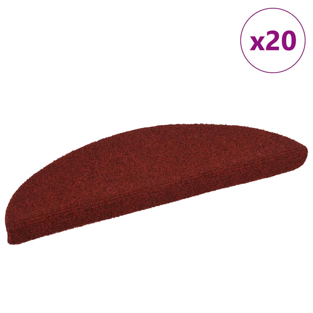 vidaXL Stufenmatten Selbstklebend 20 Stk. 56x17x3 cm Bordeauxrot Halbrund