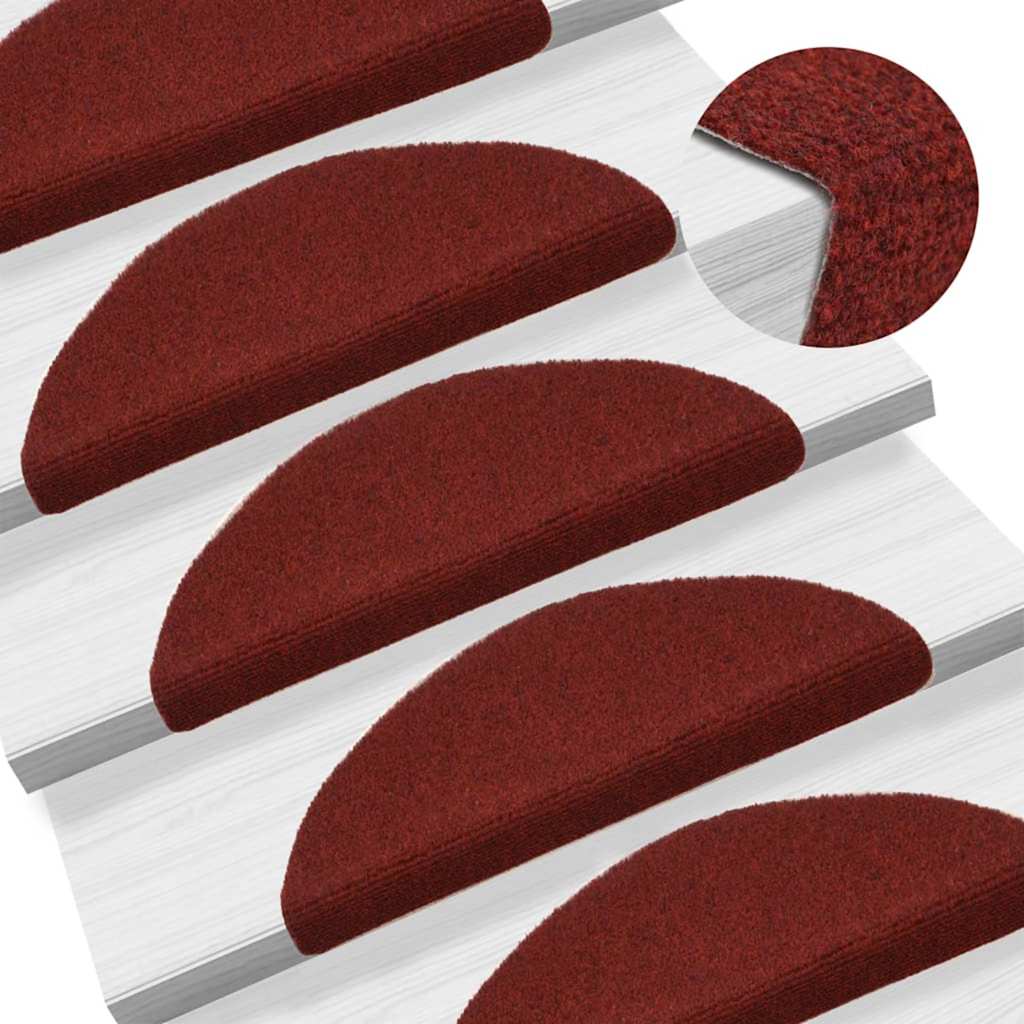 vidaXL Stufenmatten Selbstklebend 20 Stk. 56x17x3 cm Bordeauxrot Halbrund