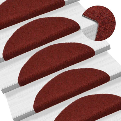 vidaXL Stufenmatten Selbstklebend 20 Stk. 56x17x3 cm Bordeauxrot Halbrund