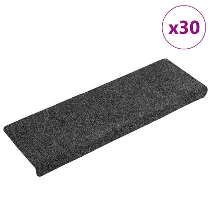 Stufenmatten Selbstklebend 30 Stk. 65x21x4 cm Dunkelgrau Rechteckiger Rand