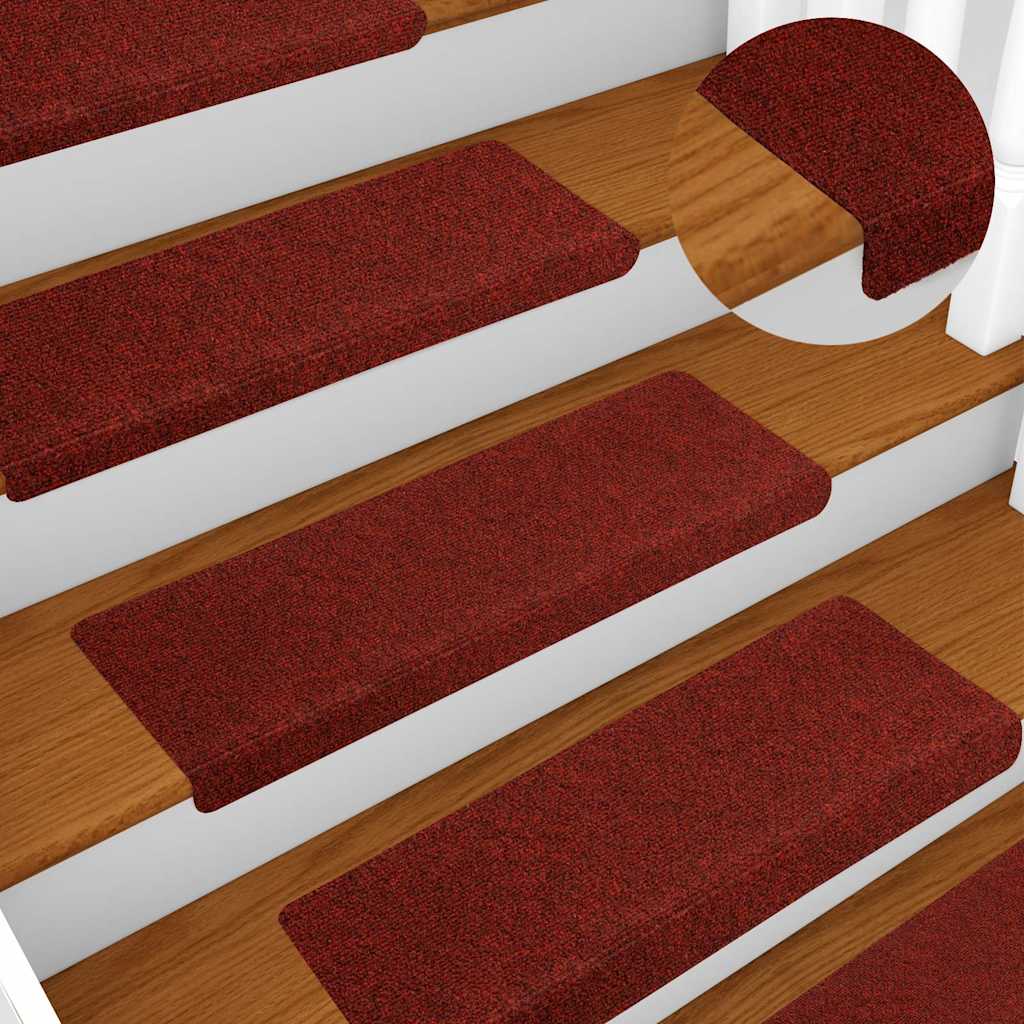 vidaXL Stufenmatten Selbstklebend 20 Stk. 65x21x4 cm Bordeauxrot Rechteckiger Rand
